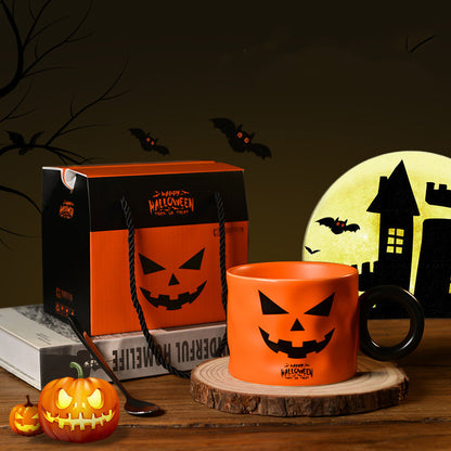 Spooky Ceramic Halloween Pumpkin & Ghost Mugs – Festive Set