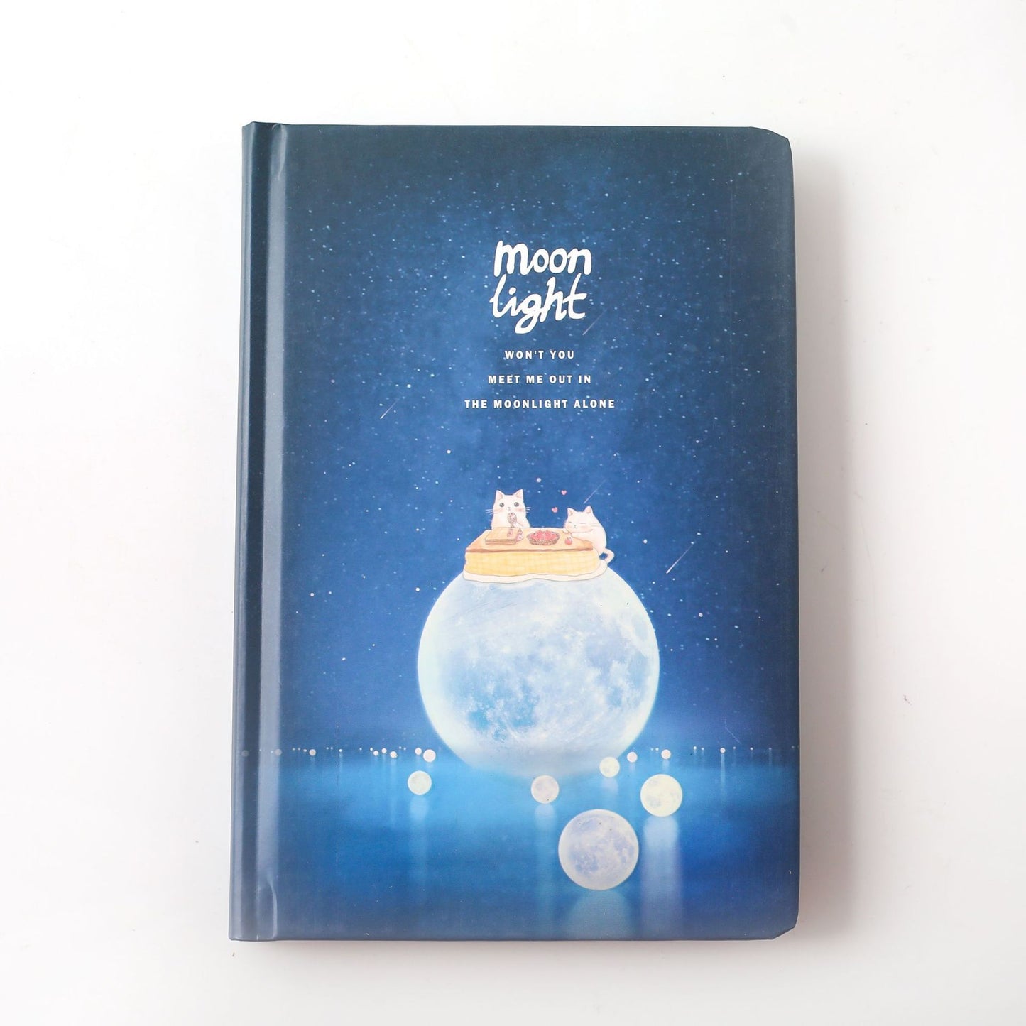 Hardcover Lunar Diary with Dreamy Moonlight Cat Design