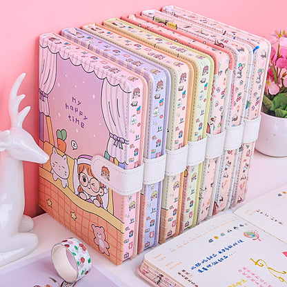 Cute Pastel Diary with Adorable Cartoon Designs