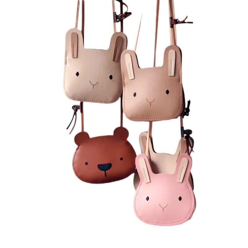 Cute Rabbit & Bear Kids Coin Purse with Shoulder Strap