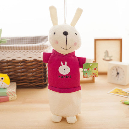 Bright, Large Capacity and Standing Plush Rabbit Pencil Case in Vibrant Colors