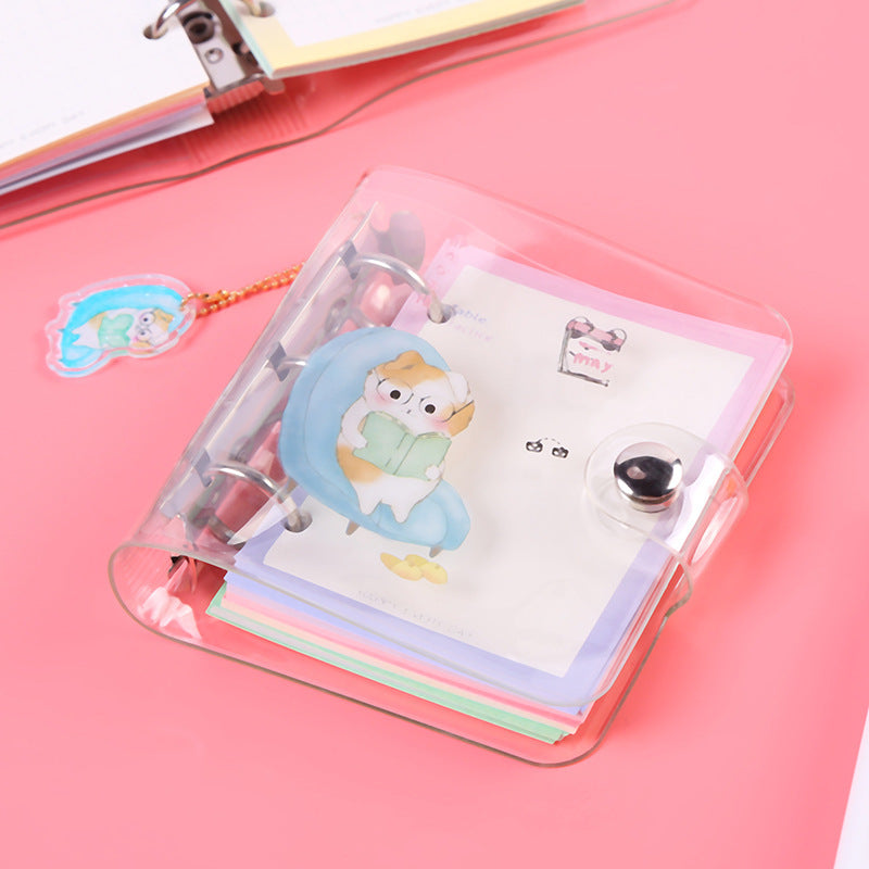 Transparent Spiral Mini Notebook with Cute Cartoon Designs