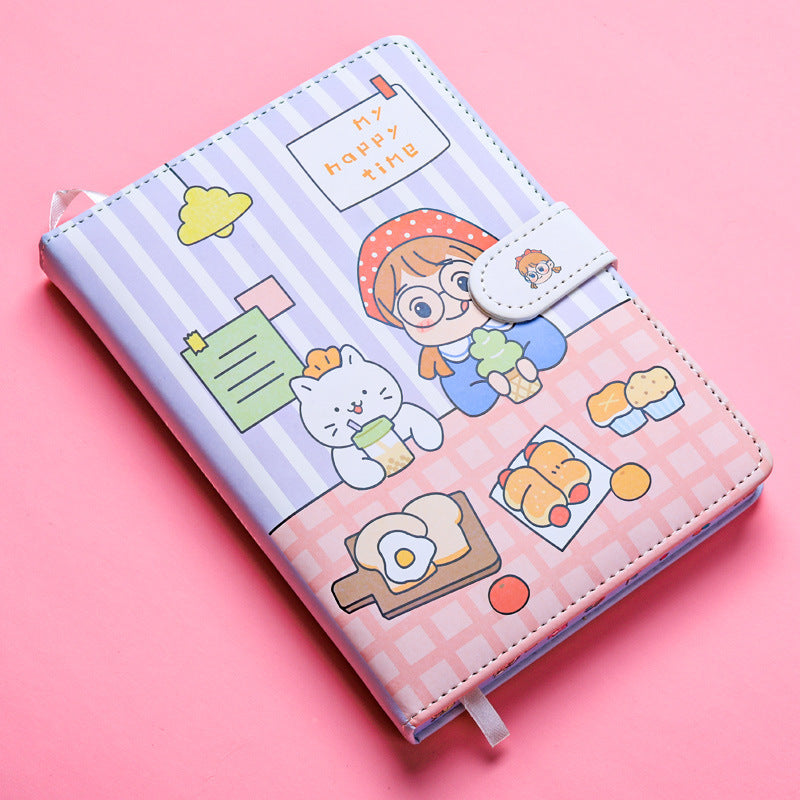 Cute Pastel Diary with Adorable Cartoon Designs