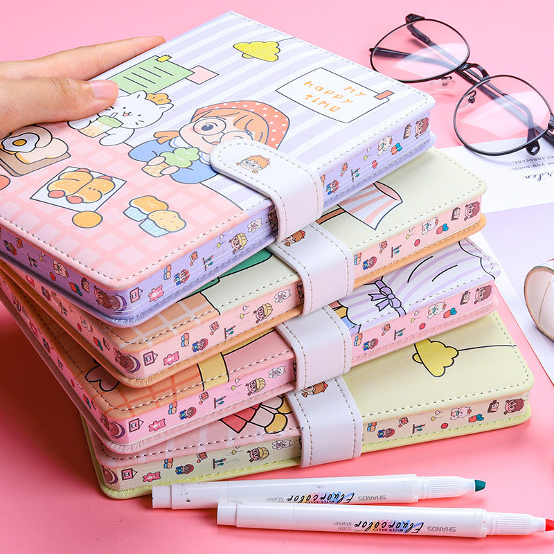 Cute Pastel Diary with Adorable Cartoon Designs