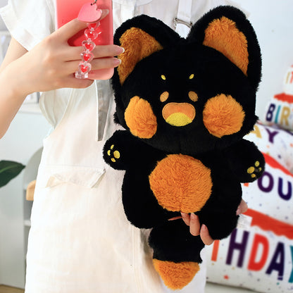 Colorful Dodo Meow Stuffed Cat Toy with Fluffy Cheeks and Large Ears