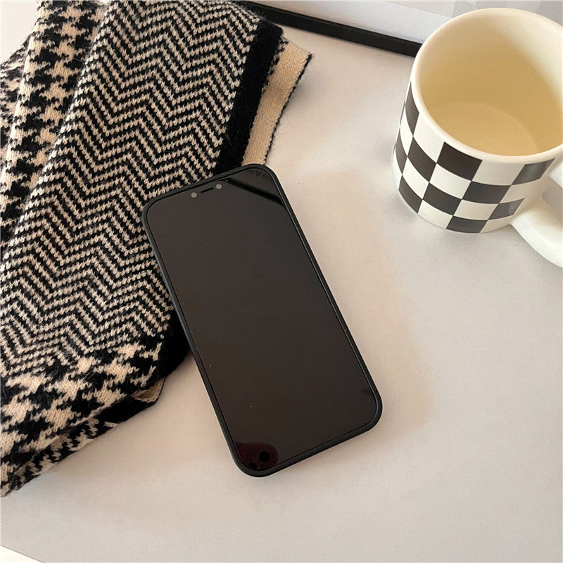 Plush Geometric Checkerboard Phone Case in Colorful Textured Design