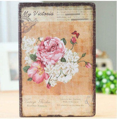 Retro Floral Hardcover Notebook with Vintage Botanical Design