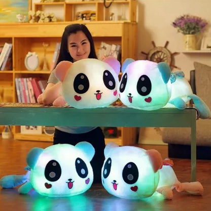 Glow-in-the-Dark Panda Plush Toy Set with Cute Expressions