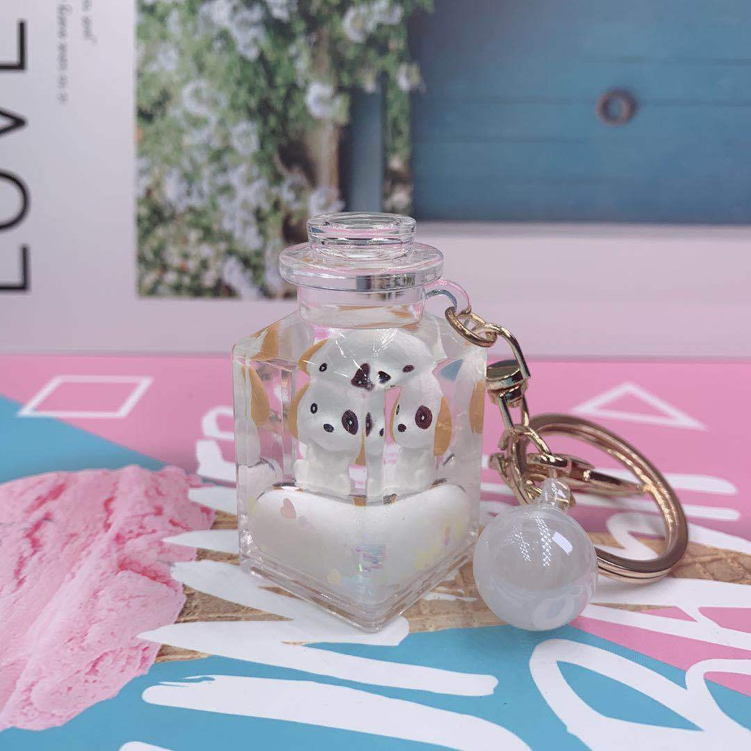 Creative Floating Quicksand Animal Keychain