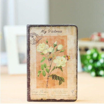 Retro Floral Hardcover Notebook with Vintage Botanical Design