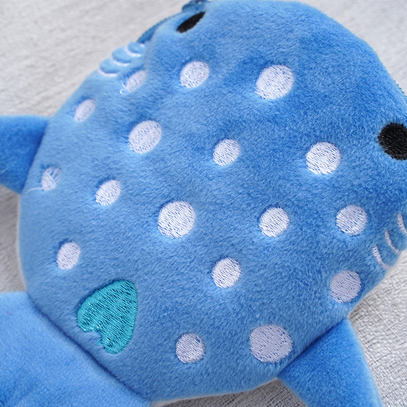 Cute Shark-Shaped Plush Coin Purse in Blue and Gray Variants