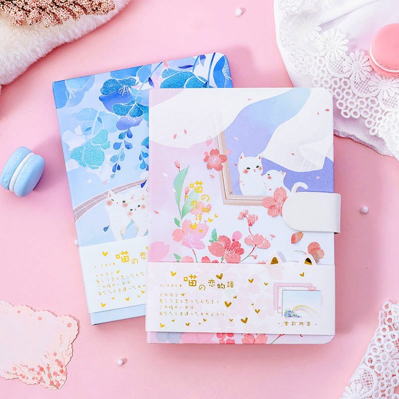 Japanese Cartoon Student Diary with Cute Designs & Magnetic Closure