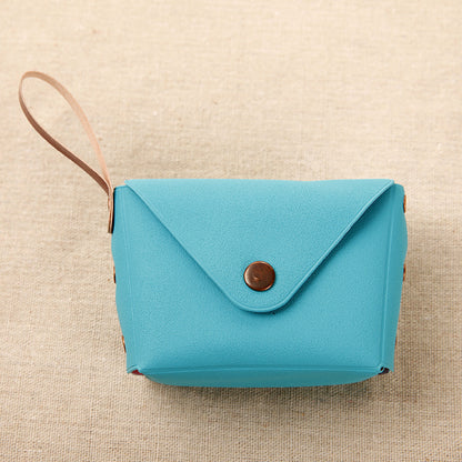 Small Coin Purse with Envelope Flap in Bright Pastel Colors