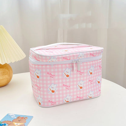 Cute Patterned Large Travel Makeup Bags - Pink Cartoon Variants