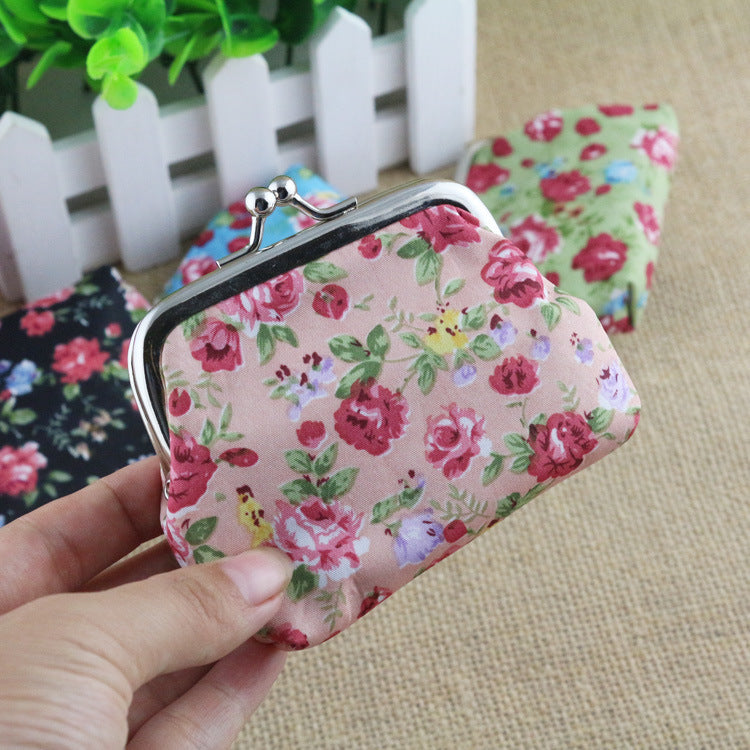 Small Floral Kiss Lock Japanese Coin Purse in Vibrant Colors