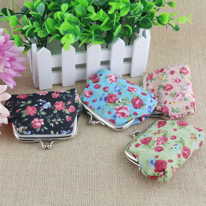 Small Floral Kiss Lock Japanese Coin Purse in Vibrant Colors