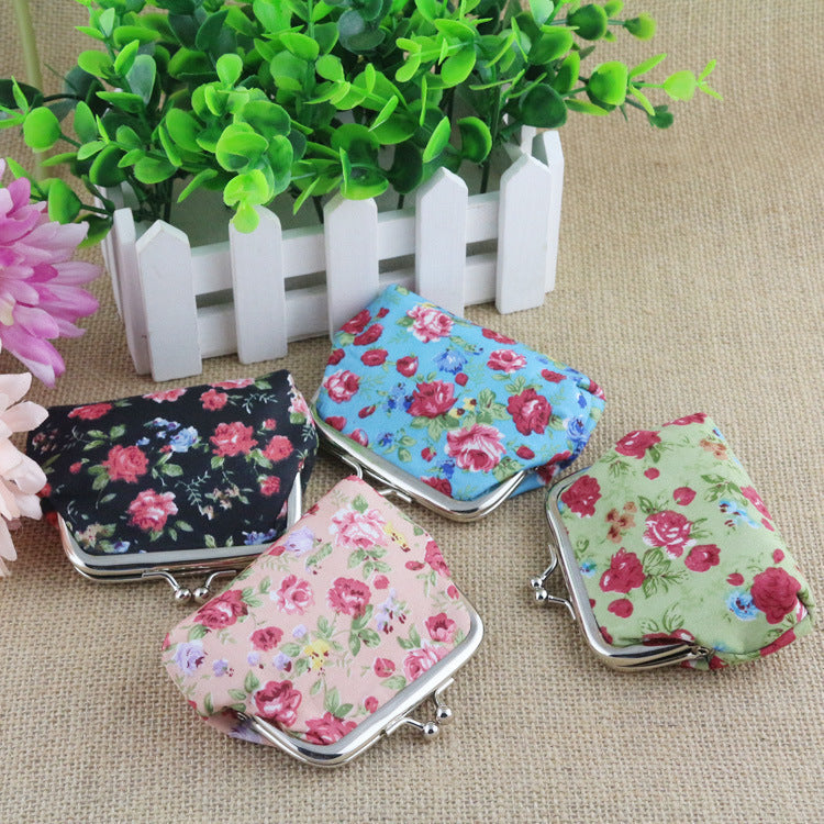 Small Floral Kiss Lock Japanese Coin Purse in Vibrant Colors