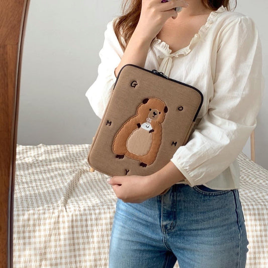 Adorable Bear-Themed Laptop Sleeve for 11-15.6 Inch Devices