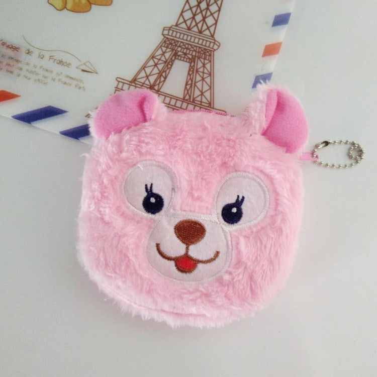 Cute Plush Animal Zipper Coin Purse in Small, Soft, and Colorful Designs