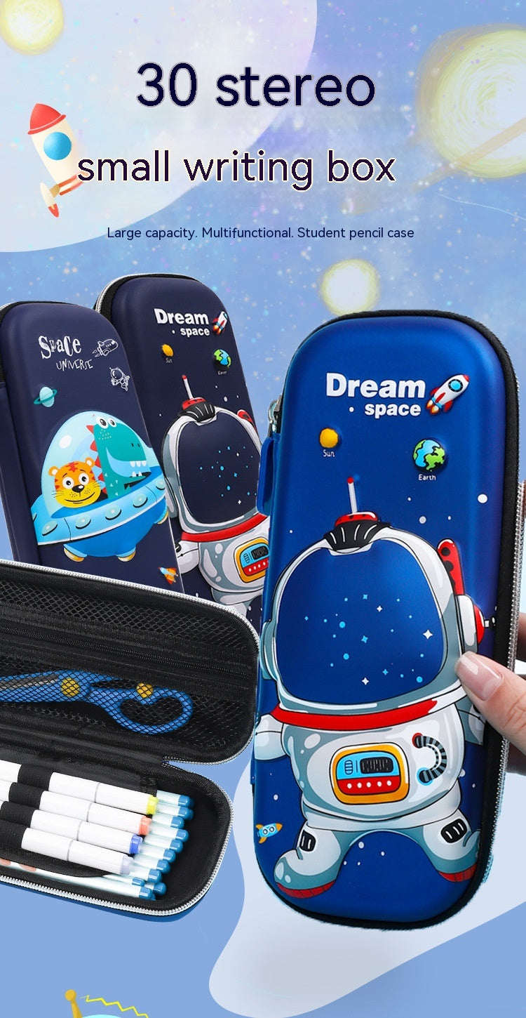 3D Zipper Pencil Case with Bright Cartoon Designs & Large Capacity