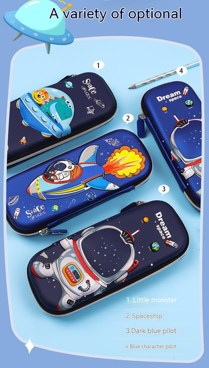 3D Zipper Pencil Case with Bright Cartoon Designs & Large Capacity