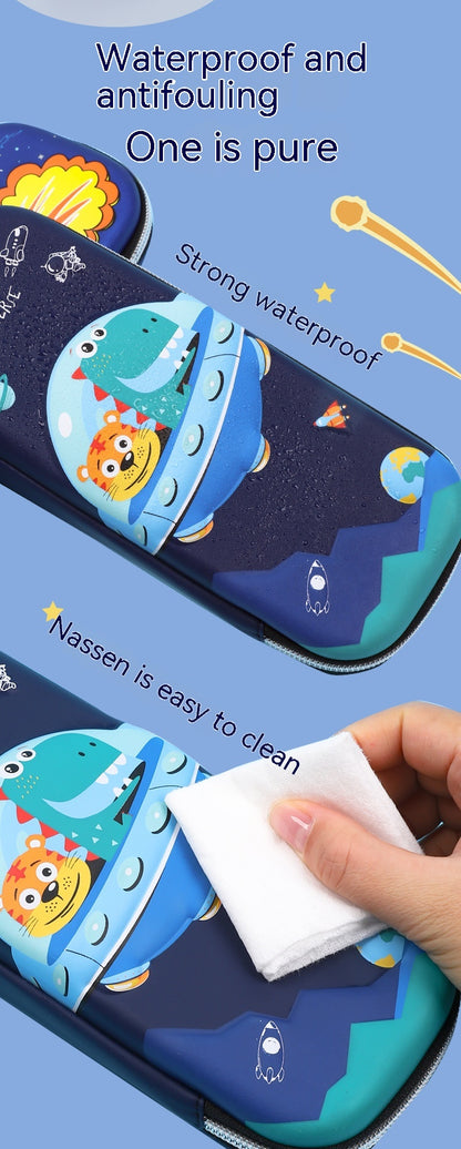 3D Zipper Pencil Case with Bright Cartoon Designs & Large Capacity