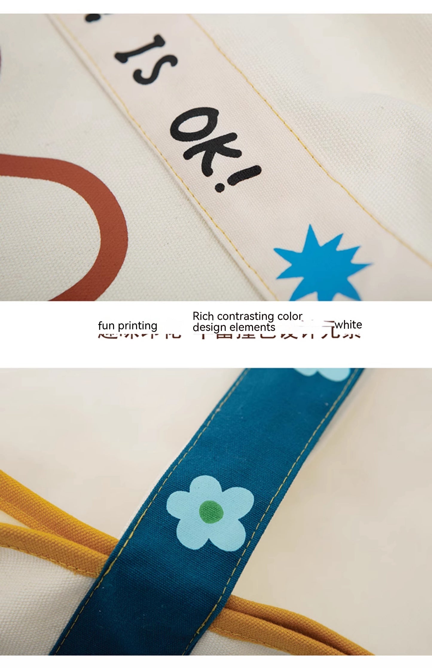 Sweet Floral Tote Bag | Large Capacity Women's Canvas Tote Bag