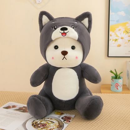 Fluffy Stuffed Animal Plush Toys in Cute Animal-Themed Costumes