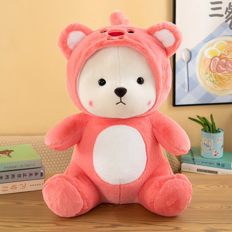 Fluffy Stuffed Animal Plush Toys in Cute Animal-Themed Costumes