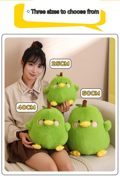 Round Cute & Fluffy Chick & Pear-Shaped Duck Plush Toy