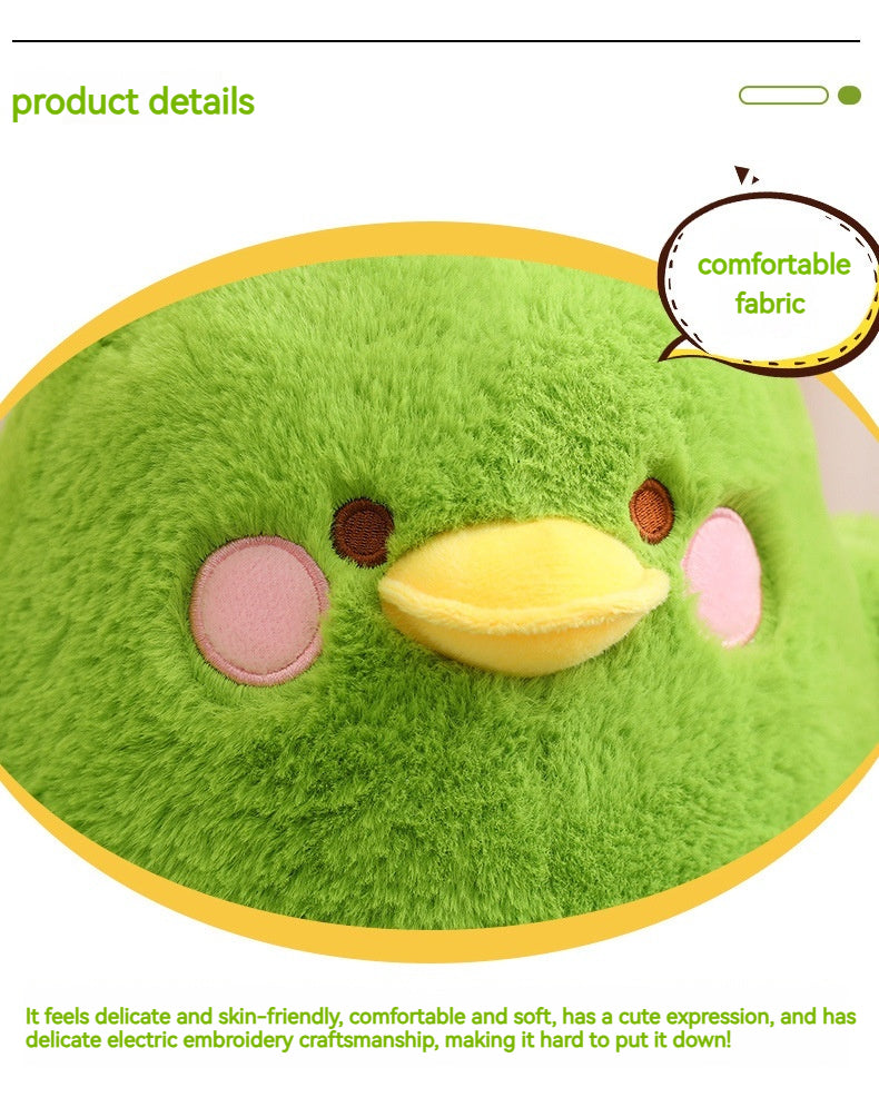 Round Cute & Fluffy Chick & Pear-Shaped Duck Plush Toy