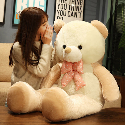 Dual Tone Giant Stuffed Teddy Bear with a Bow Tie