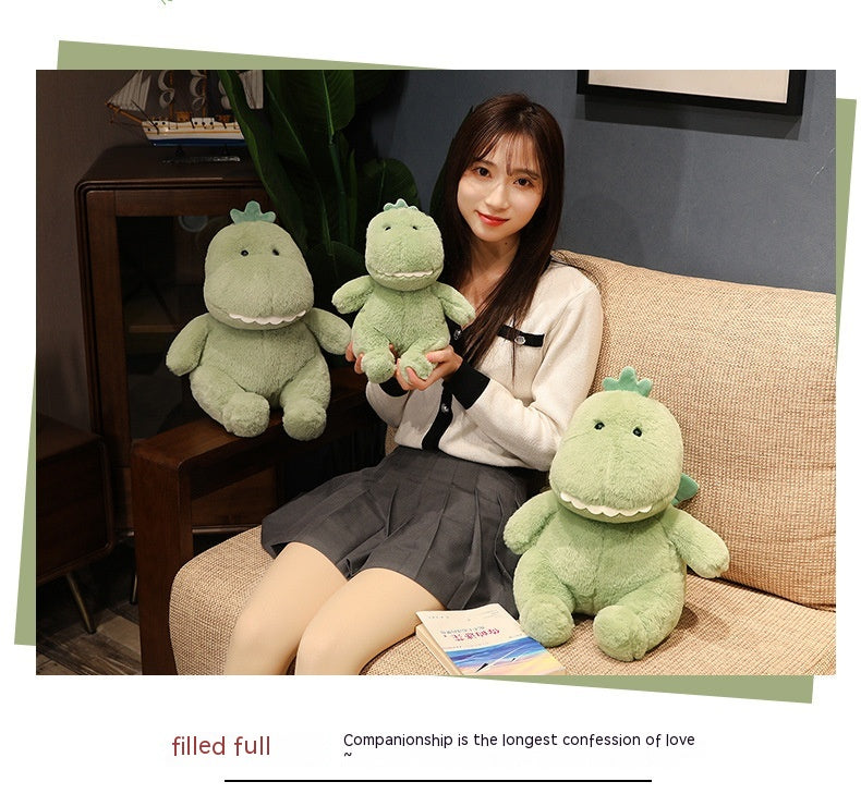 Cute Green Dinosaur Plush Toys Set with Wings & Crown Design