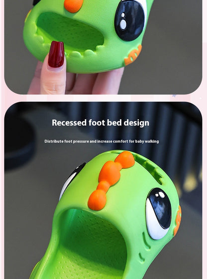 Big-Eye Dinosaur Rubber Slipper Slides for Kids – Cute & Non-Slip