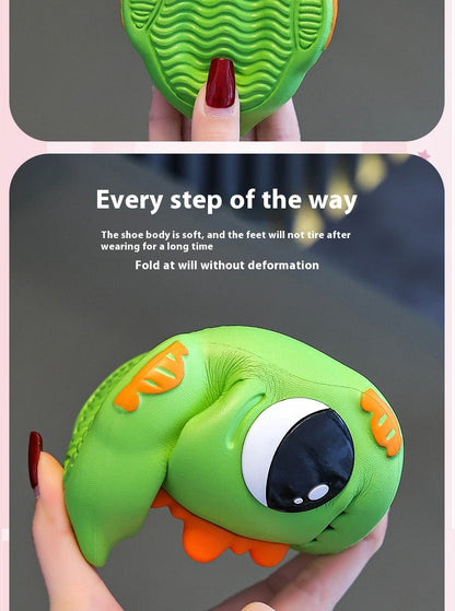 Big-Eye Dinosaur Rubber Slipper Slides for Kids – Cute & Non-Slip