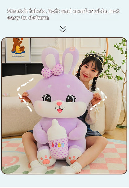 Cute Giant Colorful Bunny Rabbit Plush Toys in Purple, Blue & Pink