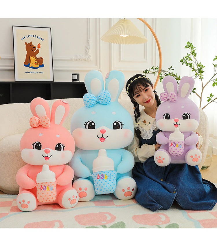 Cute Giant Colorful Bunny Rabbit Plush Toys in Purple, Blue & Pink