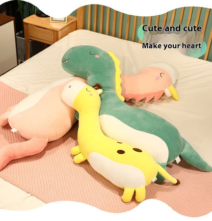 Large Giraffe & Dinosaur Plush Toys in Soft Cuddly Body Pillow Design