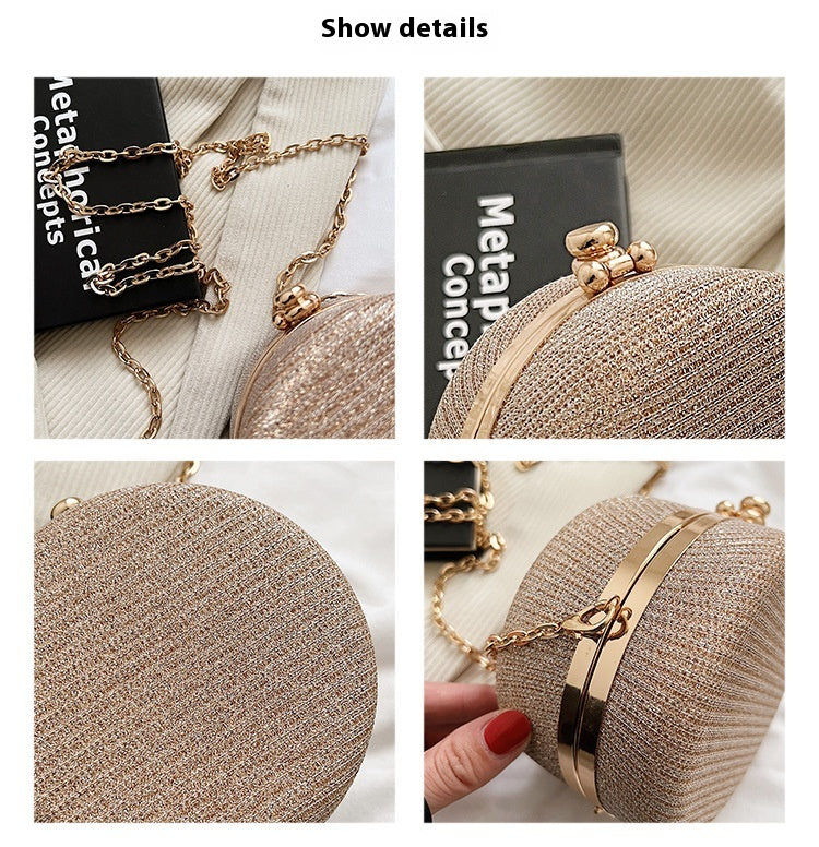 Elegant Round Rhinestone Chain Shoulder Bags in Stylish Variants