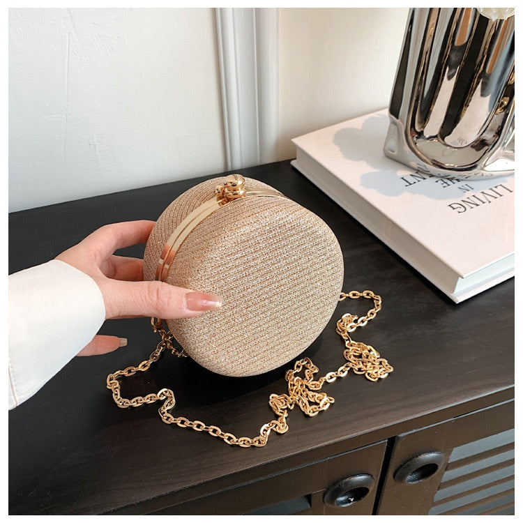 Elegant Round Rhinestone Chain Shoulder Bags in Stylish Variants