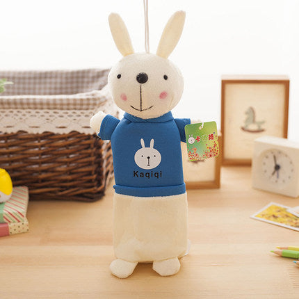 Bright, Large Capacity and Standing Plush Rabbit Pencil Case in Vibrant Colors