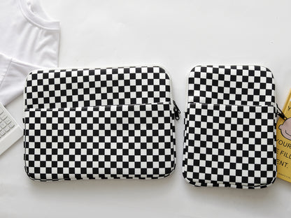 Checkerboard and Space-Themed Laptop Sleeve Bag – 11 & 14 Inch