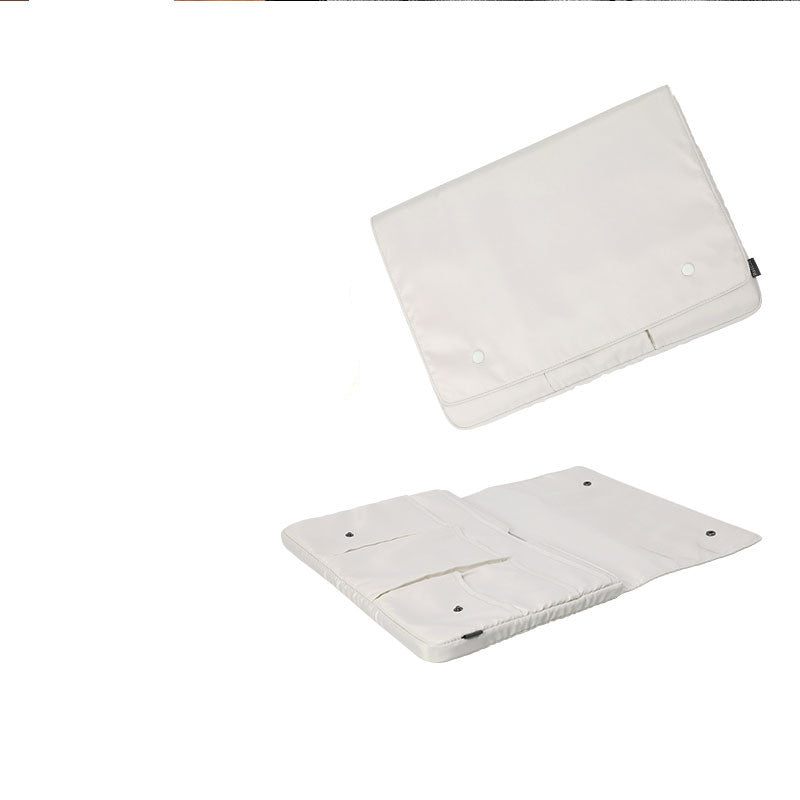 Minimalist White Laptop Sleeve with Pocket for 13-16 Inch Devices