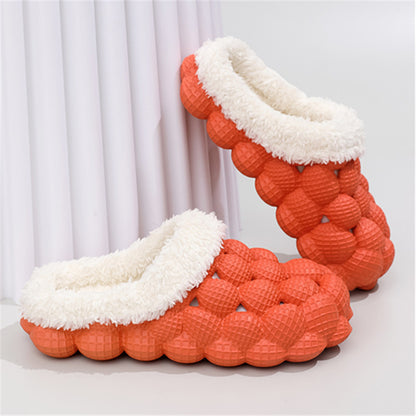 Warm Bubble Slides for Women – Non-Slip Thick Sole Indoor Slippers