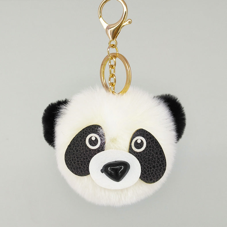 Plush Fur Ball Panda Keychain
