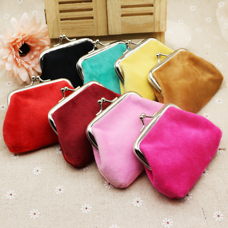 Vibrant Velvet Kiss Lock Small Coin Purse in Multiple Colors