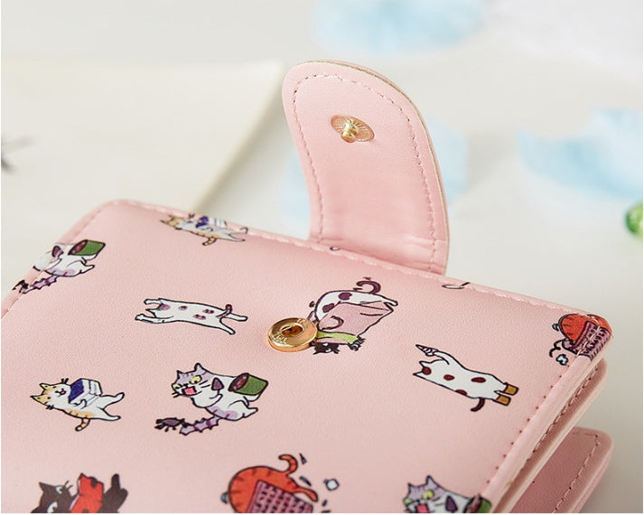 Folding Animal Coin Purse & Card Holder with Cute Cartoon Print