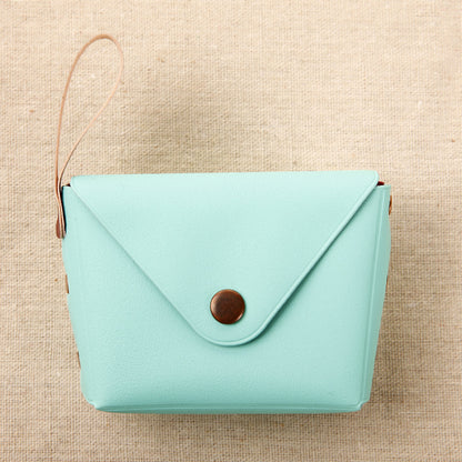 Small Coin Purse with Envelope Flap in Bright Pastel Colors