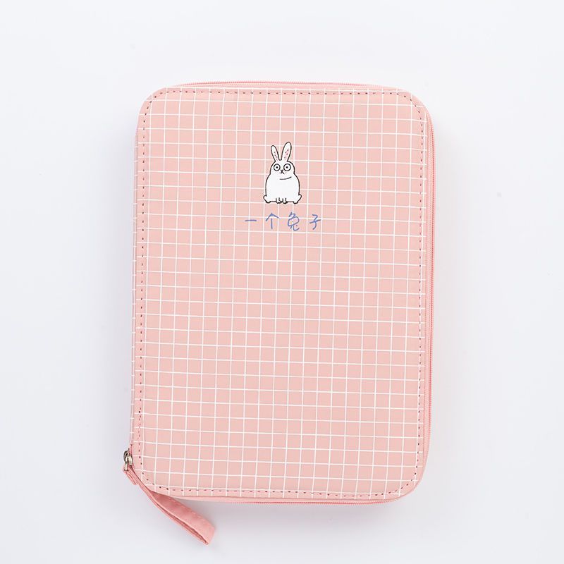 Large Capacity Canvas School Pencil Case with Cat & Rabbit Designs