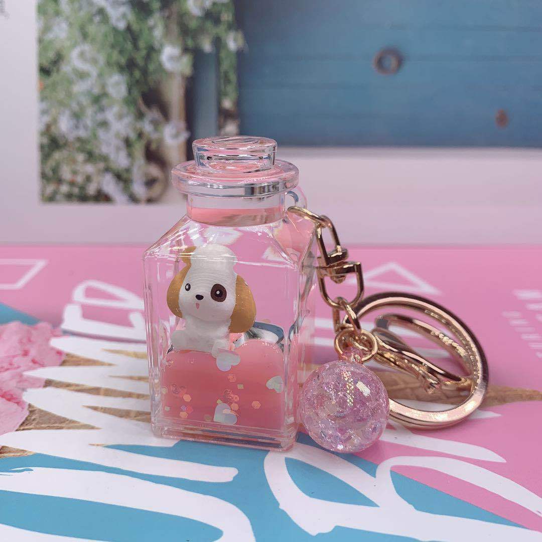 Creative Floating Quicksand Animal Keychain